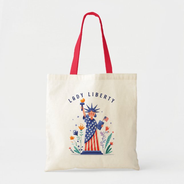 Bolso De Tela Cute Estatua de la Libertad en Nueva York (Frente)