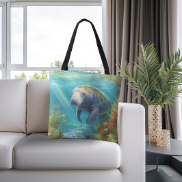 Bolso De Tela Cute Florida Manatee,