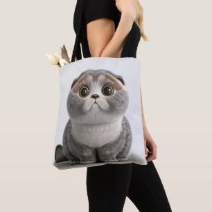 BOLSO DE TELA CUTE FLUFFY SCOTTISCH FOLD CAT