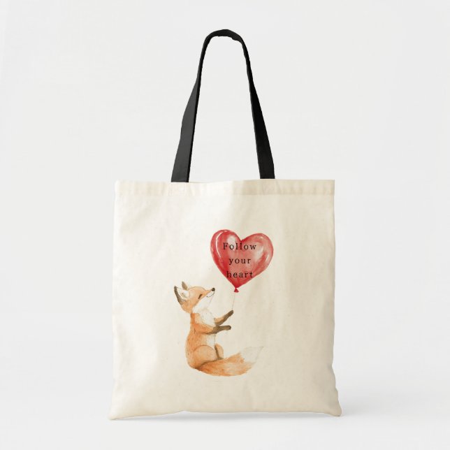 Bolso De Tela Cute Fox Hearloon (Frente)
