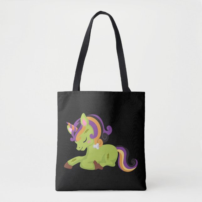 Bolso De Tela Cute Frankenstein Unicorn Halloween (Anverso)