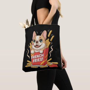 Bolso De Tela Cute French Bulldog French Fries Arte Kawaii