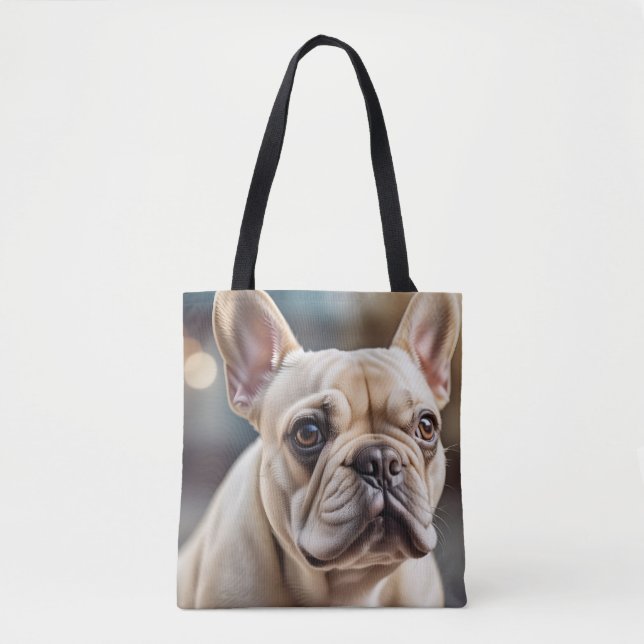 Bolso De Tela Cute French Bulldog Tote Bag (Anverso)