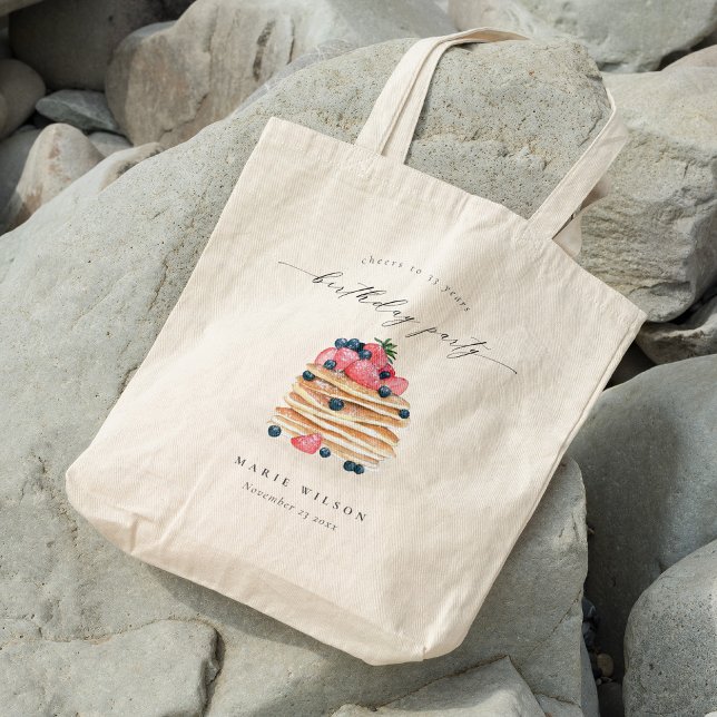 Bolso De Tela Cute Fruit Pancake acuarela Cualquier cumpleaños d (Subido por el creador)