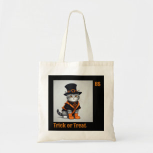 Bolso De Tela Cute gato de Halloween con truco disfrazado o trat
