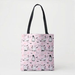 Bolso De Tela Cute Ghost Cats Halloween