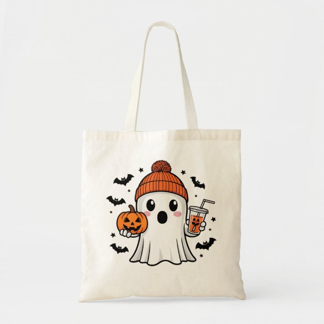 Bolso De Tela Cute Ghost Halloween (Frente)