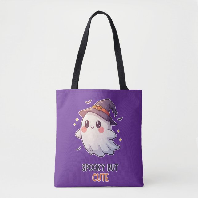 Bolso De Tela Cute Ghost Witch Halloween Spooky Cute (Anverso)