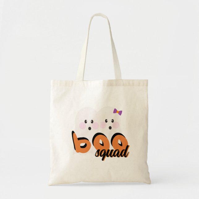 Bolso De Tela Cute Ghoul Ghost Boo Squad Black Naranja (Frente)