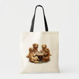 Bolso De Tela Cute Golden Retriever Perro Jugando Cartas