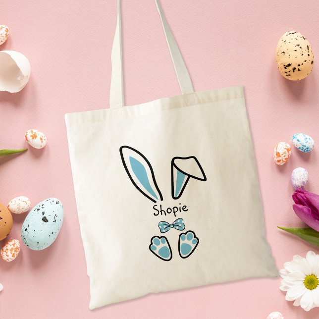 Bolso De Tela Cute Gracioso Cazador Azul Conejo de Pascua (Subido por el creador)