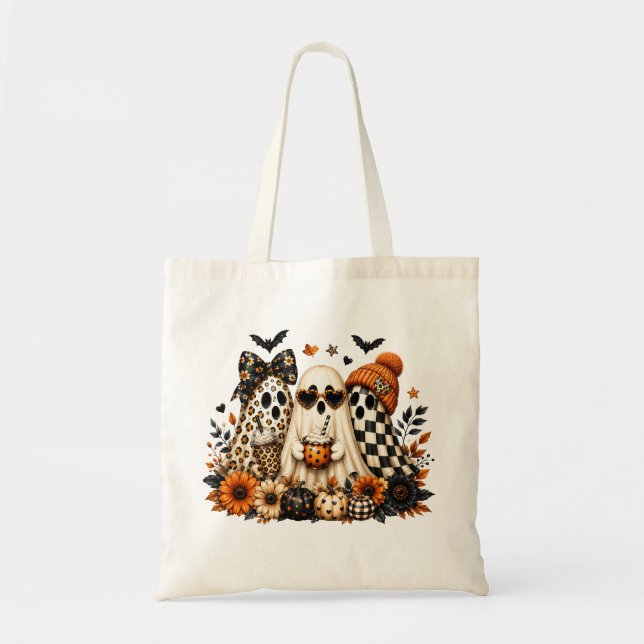 Bolso De Tela Cute Halloween Ghosts Fall Canvas (Frente)