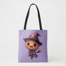 Bolso De Tela Cute Halloween pumpkin witch