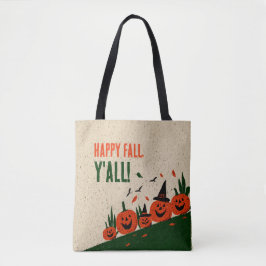 Bolso De Tela Cute Happy Fall Y'all Sombrero de Bruja de Calabaz