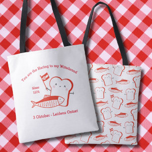 Bolso De Tela Cute Haring en Wittebrood Leidens ontzet rood con