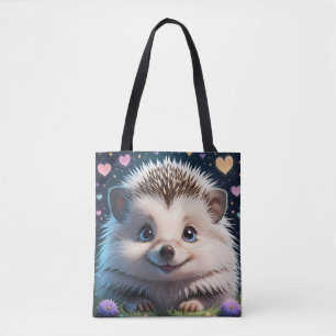 Bolso De Tela Cute Hedgehog con grandes ojos azules