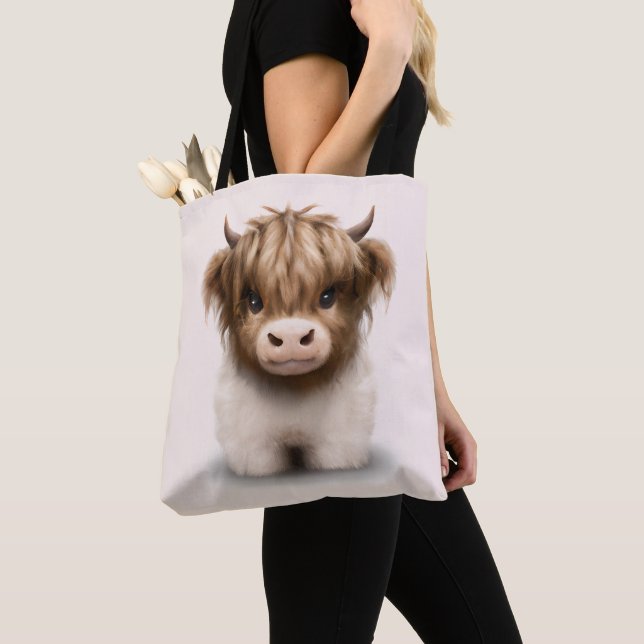 Bolso De Tela Cute Highlands Escocia Cow (Detalle)