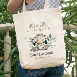 Bolso De Tela Cute Holy Cow Foliage Pastel Neutral Baby Shower