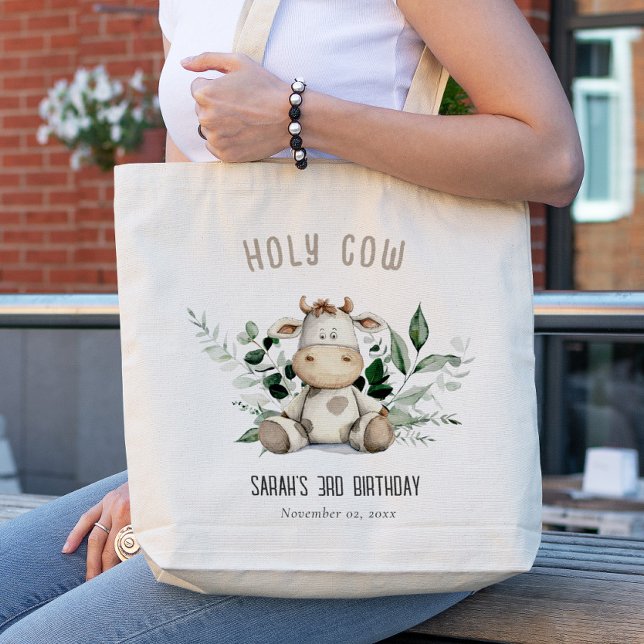 Bolso De Tela Cute Holy Cow Foliage Pastel Neutral Kids Birday (Subido por el creador)
