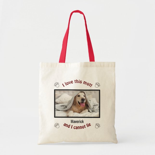 Bolso De Tela Cute I LOVE THIS MUTT | Personalized Dog Lover (Frente)