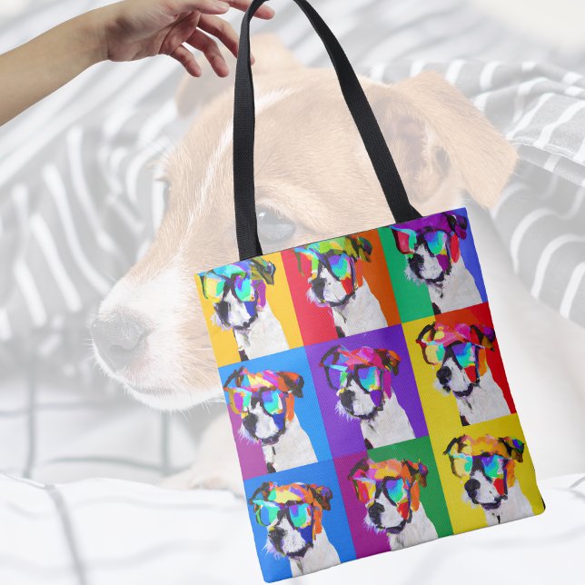 Bolso De Tela Cute Jack Russell Terriers al estilo del arte pop (Subido por el creador)