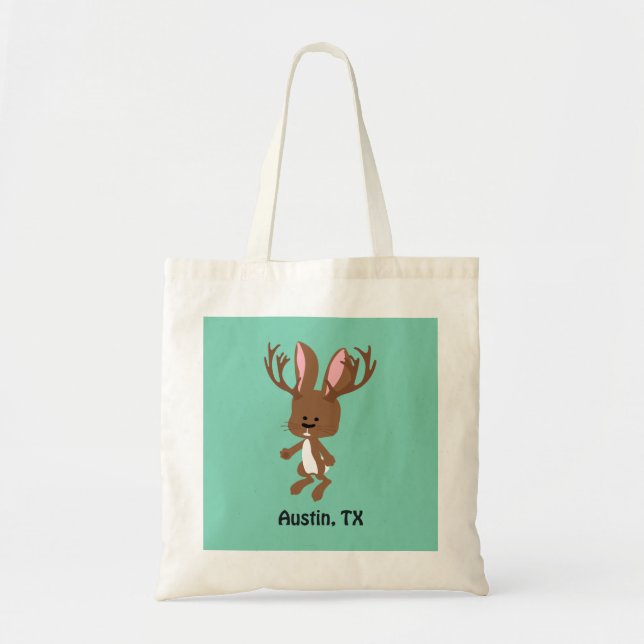 Bolso De Tela Cute Jackalope - Austin, Texas (Frente)