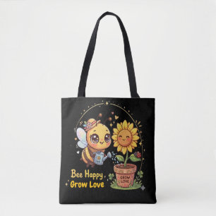 Bolso De Tela Cute Kawaii Abeja Regando Girasol Abeja Feliz Crec