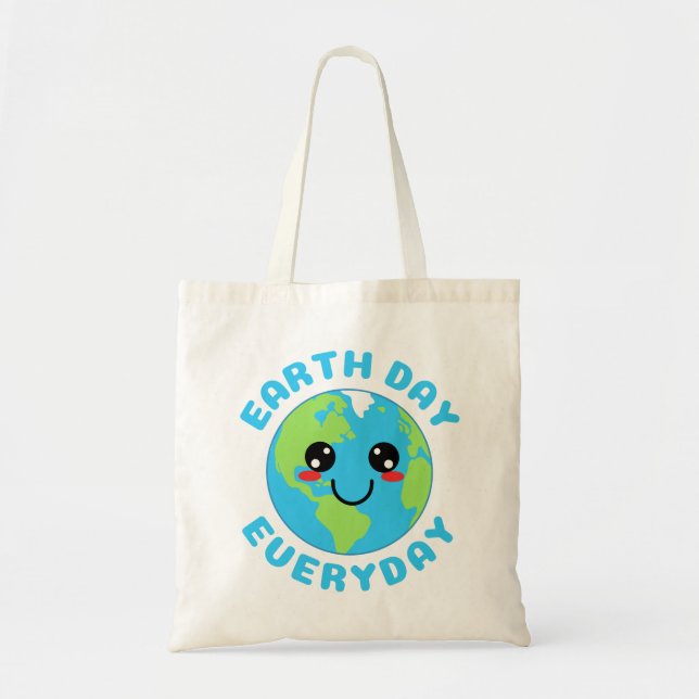 Bolso De Tela Cute Kawaii Earth Day (Frente)