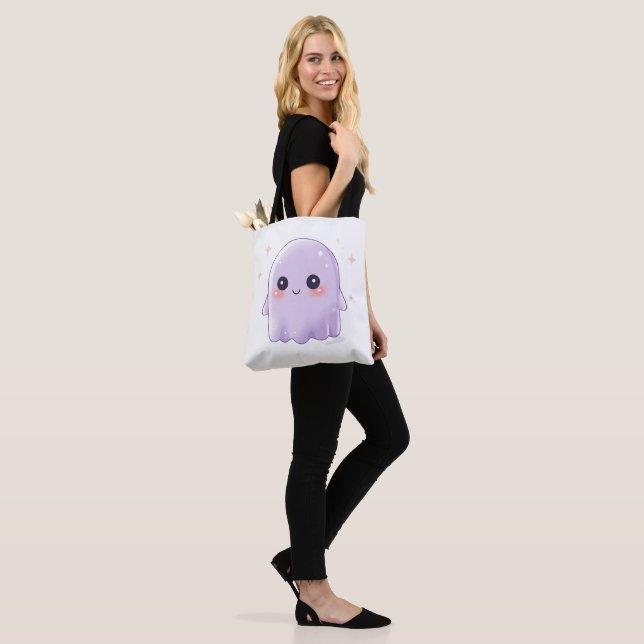 Bolso De Tela Cute Kawaii Ghost Tote Bag | Aesthetic Halloween  (Puesto)
