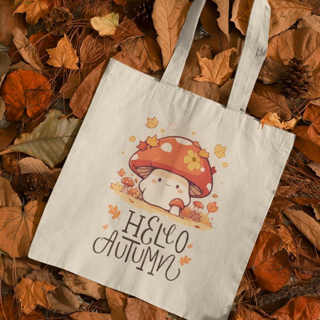 Bolso De Tela Cute kawaii Mushroom Hola otoño (Subido por el creador)