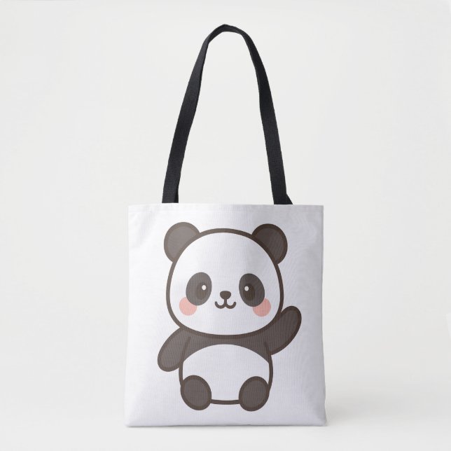 Bolso De Tela Cute Kawaii Panda Tote 🐼 👜 (Anverso)
