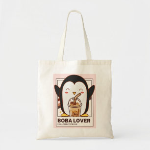 Bolso De Tela Cute Kawaii Penguin Boba Lover