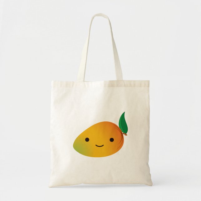 Bolso De Tela Cute Kawaii Sonriente Mango (Frente)