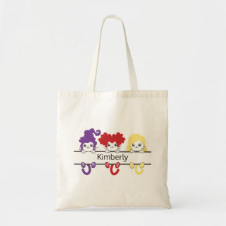 Bolso De Tela Cute Kawaii Witch Sisters Cats Name Monogram