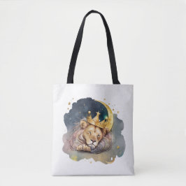 Bolso De Tela Cute  king Lion Sleeping On The Moon              