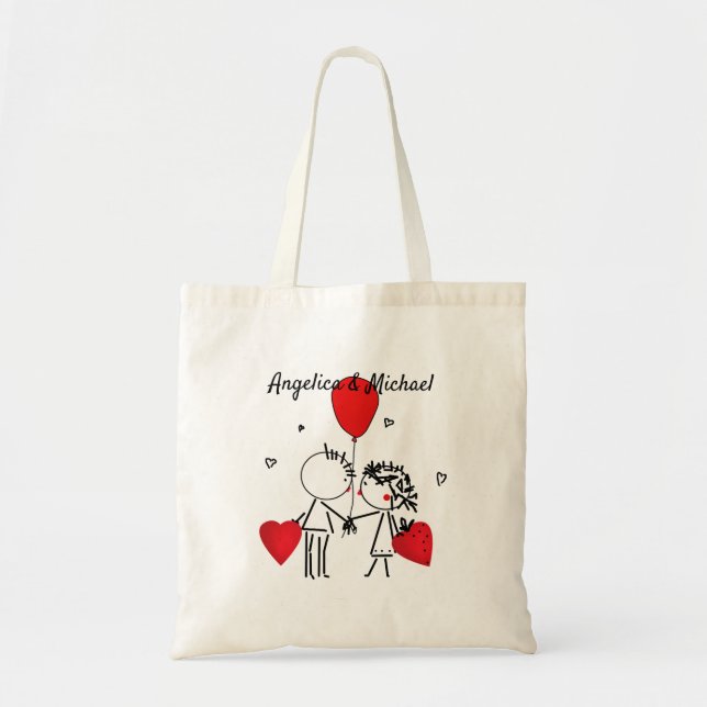 Bolso De Tela Cute, Kiss, boda (Frente)