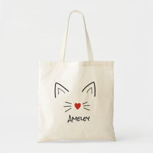 Bolso De Tela Cute Kitten Cat Nombre Personalizado Tote Bag