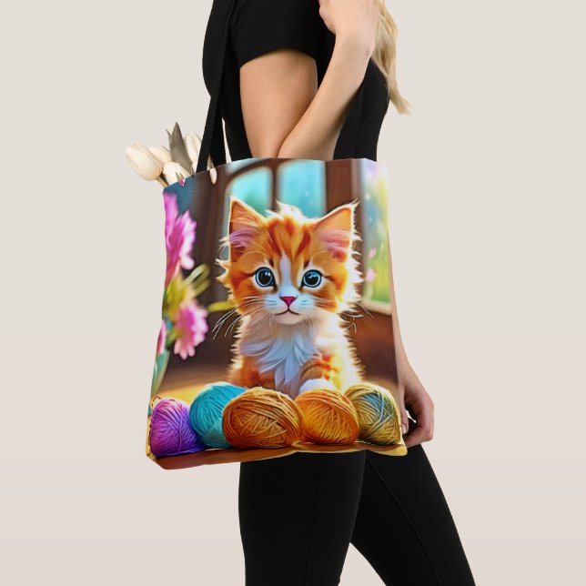 Bolso De Tela Cute Kitten Yarn (Detalle)