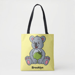 Bolso De Tela Cute koala and coconut cartoon illustration 