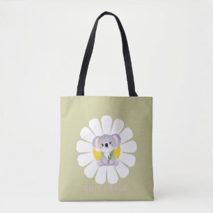 Bolso De Tela Cute koala Bear daisy flor Zoo Animal Love