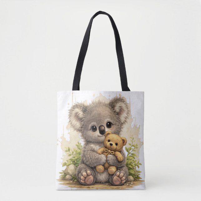 Bolso De Tela Cute Koala Tote Bag – Kawaii Teddy Animal Gift (Anverso)