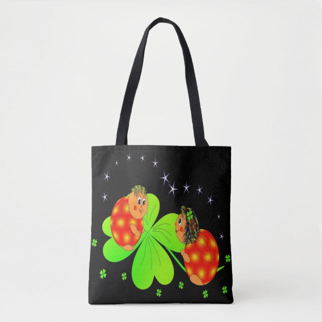 Bolso De Tela Cute Ladybird Shamrock Tote Bag (Anverso)