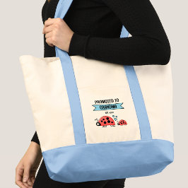 Bolso De Tela Cute ladybugs promoted to grandma blue