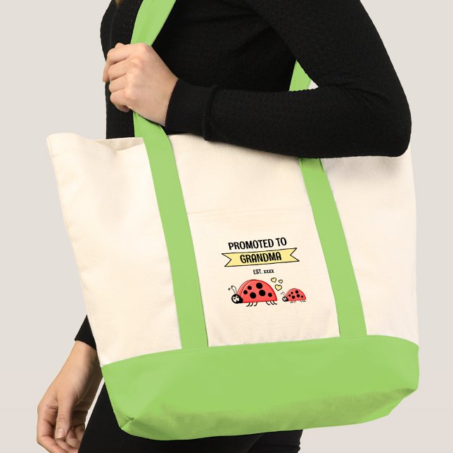 Bolso De Tela Cute ladybugs promoted to grandma green (Subido por el creador)