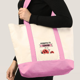 Bolso De Tela Cute ladybugs promoted to grandma pink