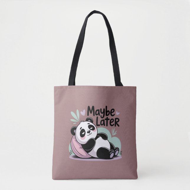 Bolso De Tela Cute Lazy Panda – “Maybe Later” Relaxing Panda (Anverso)