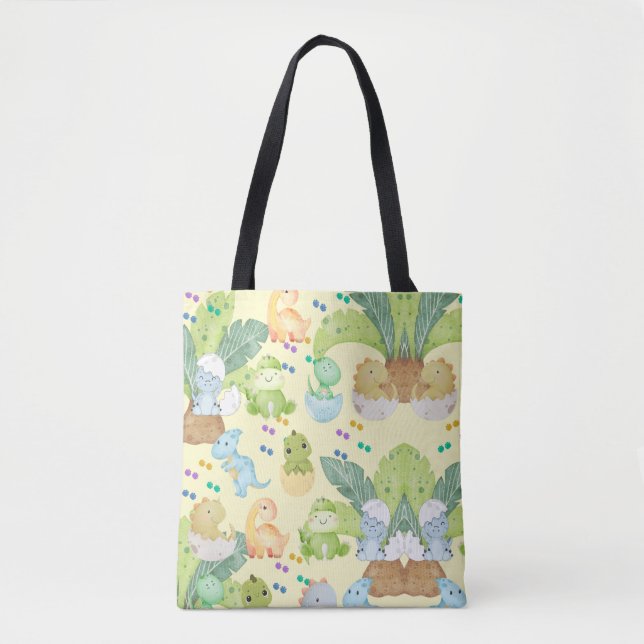 Bolso De Tela Cute Little Dino (Anverso)