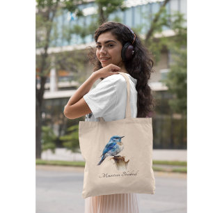 Bolso De Tela Cute Little Mountain Bluebird Watercolor, personal