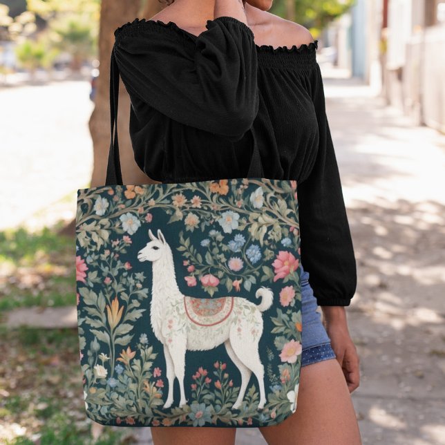 Bolso De Tela Cute Llama Elegante Floral (Subido por el creador)