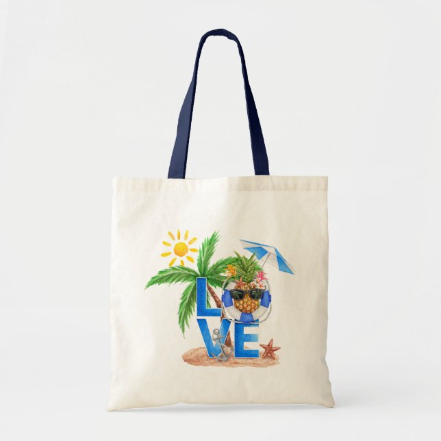 Bolso De Tela Cute Love Pineapple (Frente)